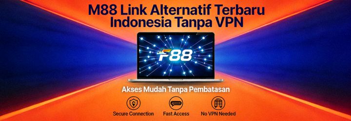 Animasi informasi tentang berbagai layanan dan promosi M88 yang tersedia untuk pengguna Indonesia